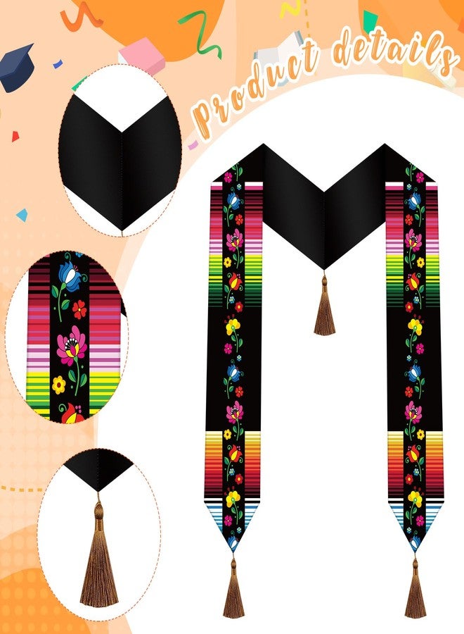 Glitopper 3 Pcs Class of 2025 Mexican Graduation Stole Mexican Graduation Sash Hispanic Serape Stole Serape Scarf Gift for Graduation's Day - Image 3